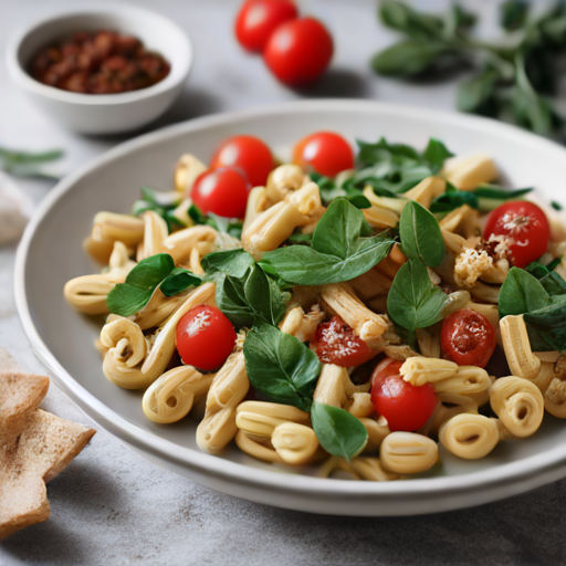 Sizilianische Kürbis-Penne mit Spinat und Rucola