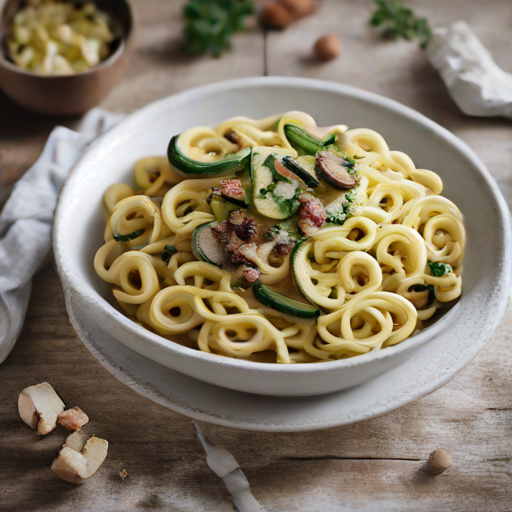 Sardische Strozzapreti mit Zucchini, Champignons und Bohnen