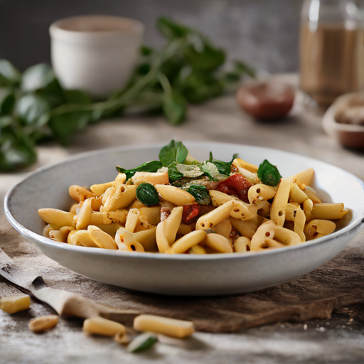 Ligurische Kichererbsen-Penne mit Pilzen und Walnüssen