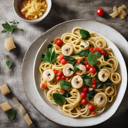 Ligurische Bucatini mit Garnelen, Muscheln und Spinat