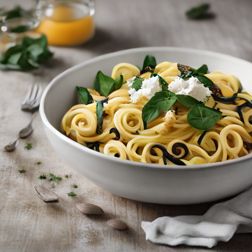 Sommerliche Fettuccine alla Norma mit Mangold und Ricotta