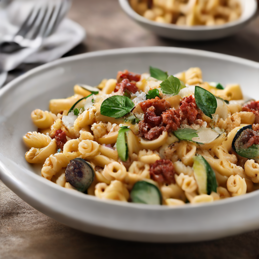 Sizilianische Cavatelli Carbonara mit Nduja, Zucchini und Radicchio