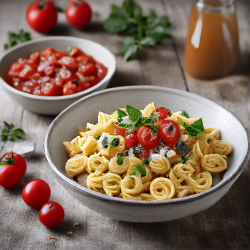 Sommerliche Farfalle mit Mascarpone, Pilzen und getrockneten Tomaten