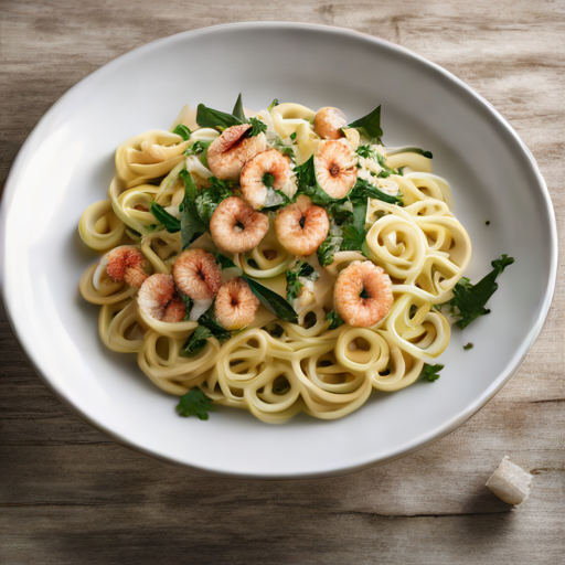 Neapolitanische Tagliatelle mit Garnelen, Calamari, Mangold und Minze